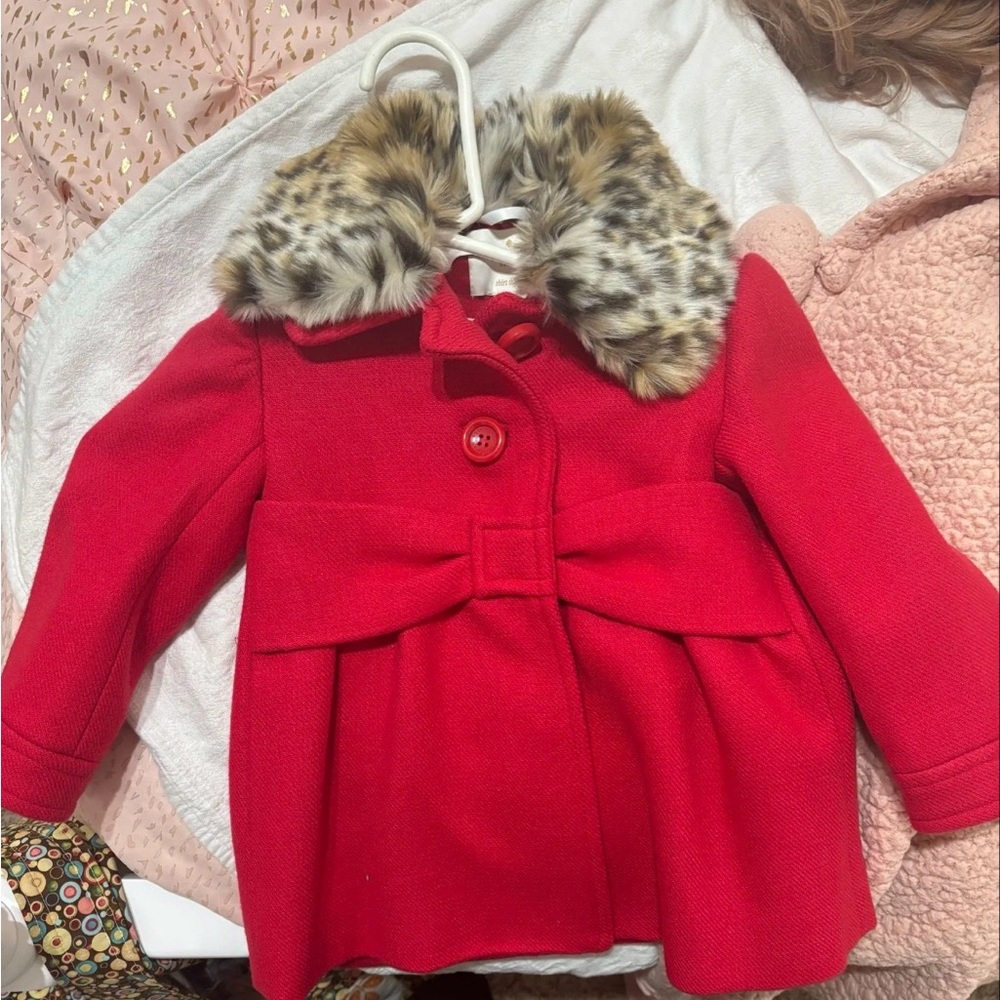 Kate Spade Toddler Coat with Faux Fur Collar